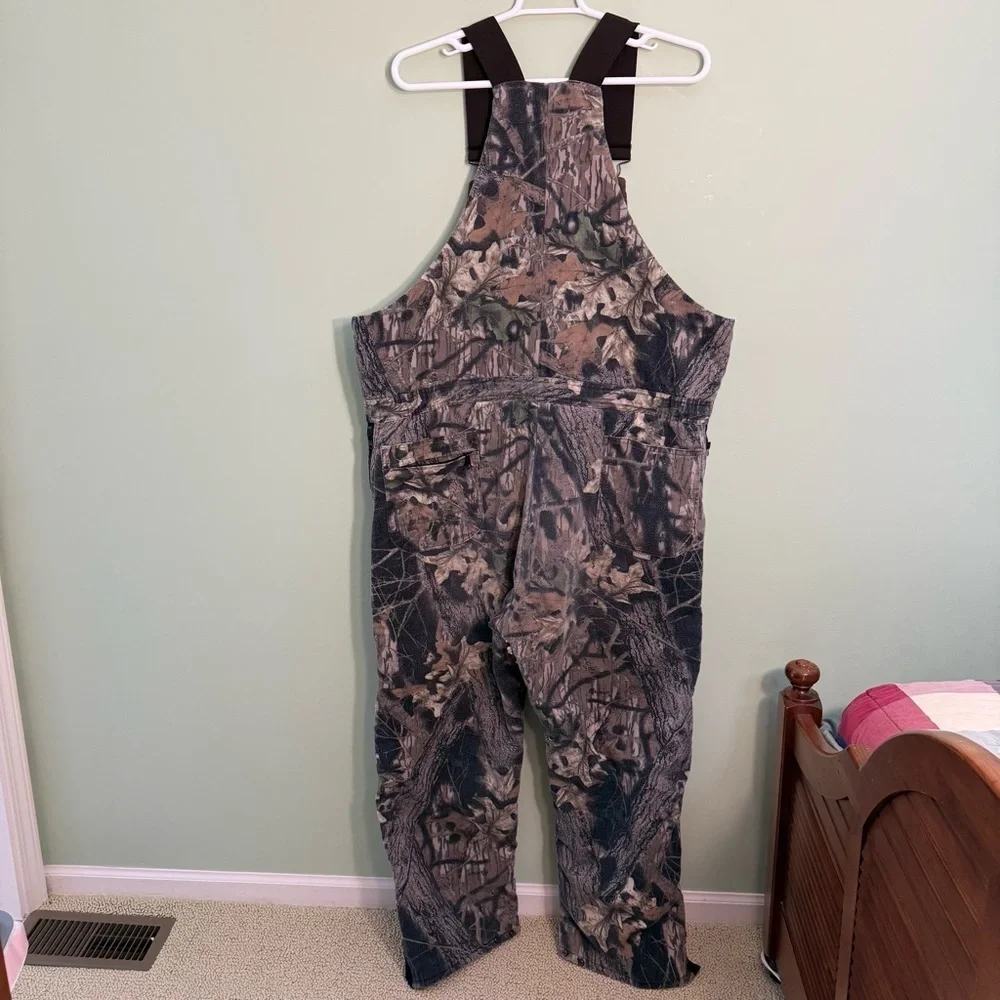 Vintage Gunflint Camo mossy men’s bib overalls hunting quilted XXL size 52-54